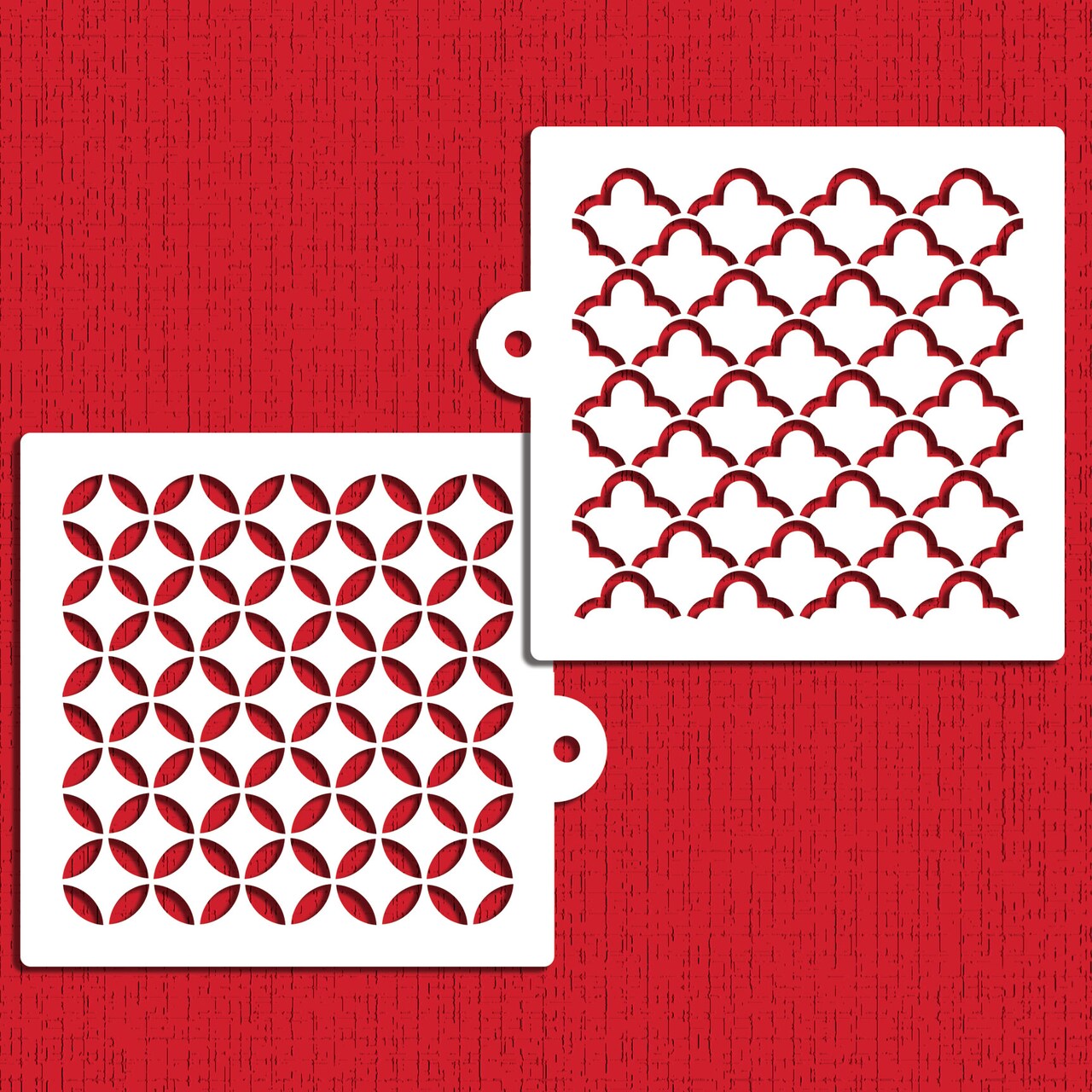 Quilting Miniprint Cookie Stencil Set | C2000 by Designer Stencils | Cookie Decorating Tools | Baking Stencils for Royal Icing, Airbrush, Dusting Powder | Reusable Plastic Food Grade Stencil for Cookies | Easy to Use & Clean Cookie Stencil